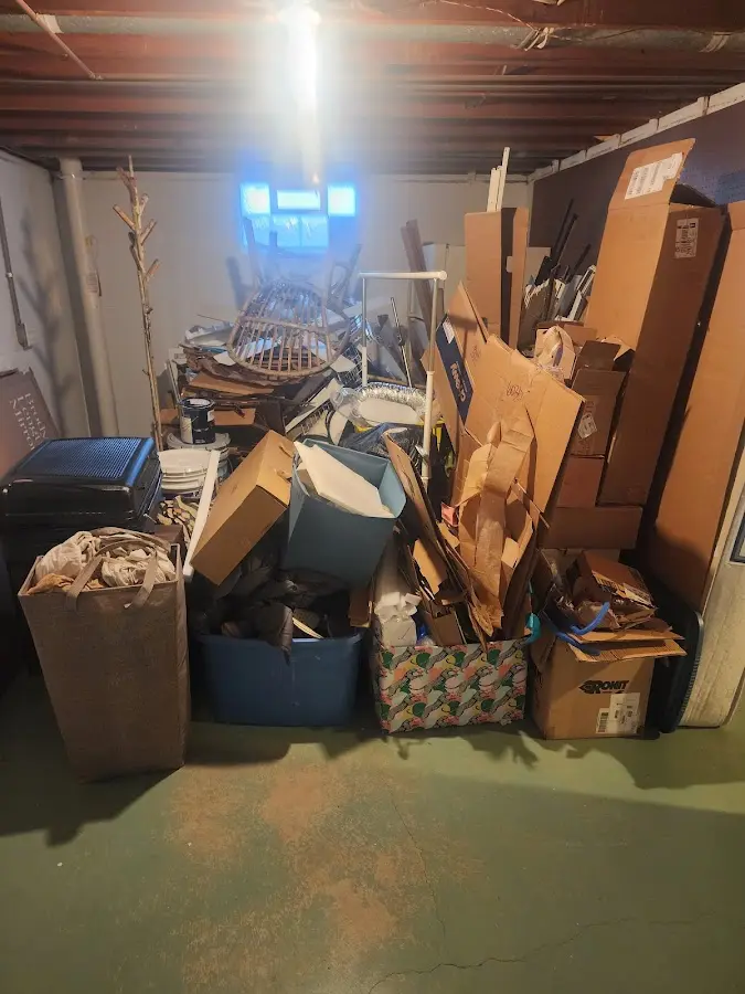 Roll-off dumpster container at job site for 4 Yard Dumpster Rental in Clairton